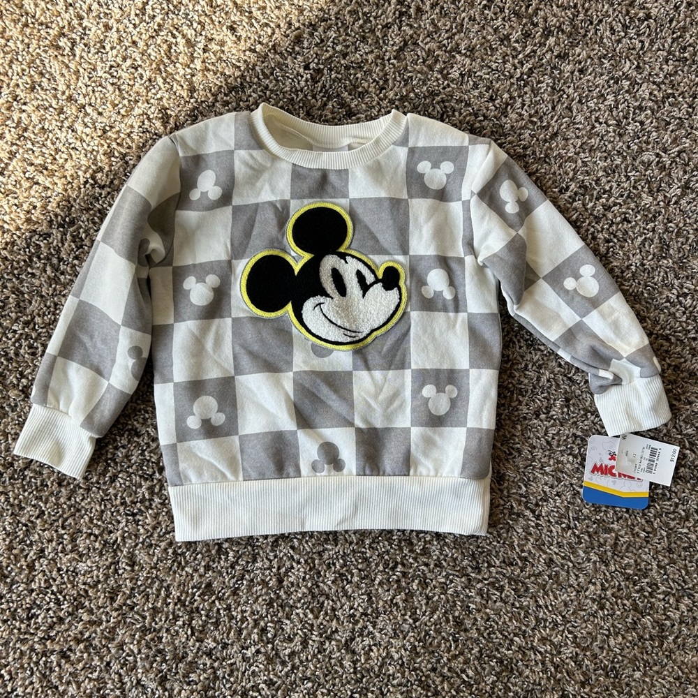Disney Gray and White Mickey Mouse Kids Sweatshirt